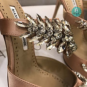 Manolo Blahnik Lurum 90mm Crystal- Embellished Satin Heels In Pink - 2