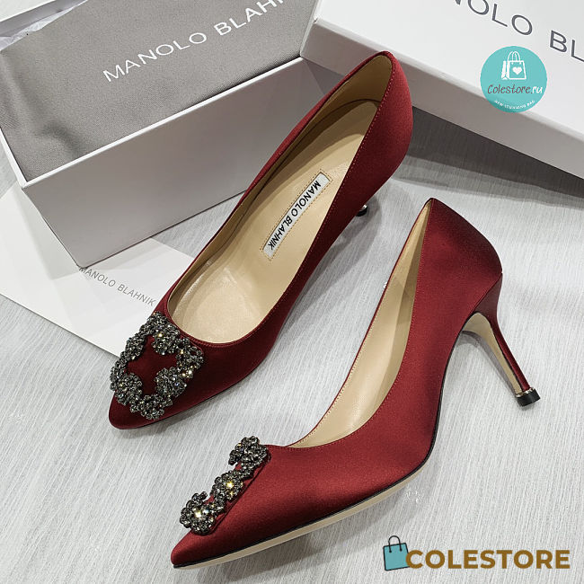 Manolo Blahnik Manolo Blahnik Hangisi Pumps In Red 7cm - 1