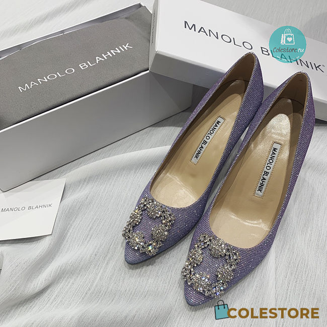 Manolo Blahnik Manolo Blahnik Hangisi Pumps In Purple 7cm - 1