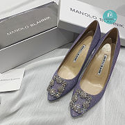 Manolo Blahnik Manolo Blahnik Hangisi Pumps In Purple 7cm - 1