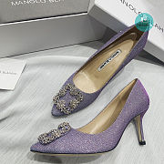 Manolo Blahnik Manolo Blahnik Hangisi Pumps In Purple 7cm - 4