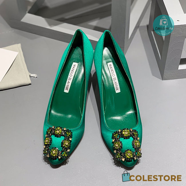 Manolo Blahnik Manolo Blahnik Hangisi Pumps In Green 7cm - 1