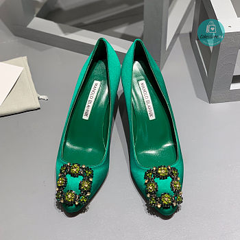 Manolo Blahnik Manolo Blahnik Hangisi Pumps In Green 7cm