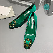Manolo Blahnik Manolo Blahnik Hangisi Pumps In Green 7cm - 5