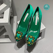 Manolo Blahnik Manolo Blahnik Hangisi Pumps In Green 7cm - 3