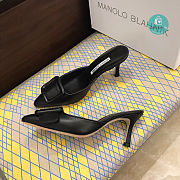 Manolo Blahnik  Black Maysale 50 Leather Heels - 4
