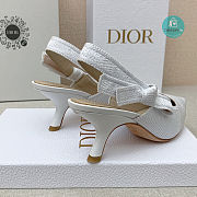 J'ADIOR SLINGBACK PUMP White Cotton Embroidery 6.5cm - 5