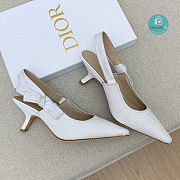 J'ADIOR SLINGBACK PUMP White Cotton Embroidery 6.5cm - 3
