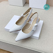 J'ADIOR SLINGBACK PUMP White Cotton Embroidery 6.5cm - 4