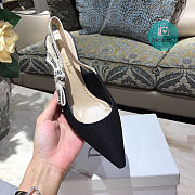 J'ADIOR SLINGBACK PUMP Black Cotton Embroidery 6.5cm - 2