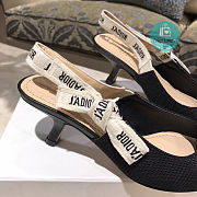 J'ADIOR SLINGBACK PUMP Black Cotton Embroidery 6.5cm - 3