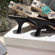 J'ADIOR SLINGBACK PUMP Black Cotton Embroidery 6.5cm - 4