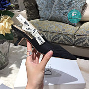 J'ADIOR SLINGBACK PUMP Black Cotton Embroidery 6.5cm - 6