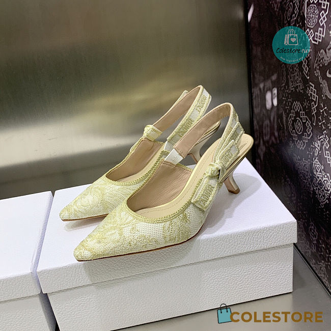 J'ADIOR SLINGBACK PUMP Cotton Embroidery 6.5cm - 1