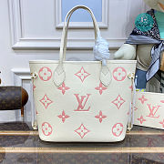 Louis Vuitton Neverfull MM tote bag Crème Beige/Rose Trianon Pink 32x29x17cm  - 1