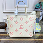 Louis Vuitton Neverfull MM tote bag Crème Beige/Rose Trianon Pink 32x29x17cm  - 6