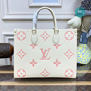Louis Vuitton OnTheGo MM tote bag Cream Beige/Pink Rose Trianon 34x26x13cm - 6