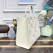 Louis Vuitton OnTheGo MM tote bag Cream Beige/Pink Rose Trianon 34x26x13cm - 4