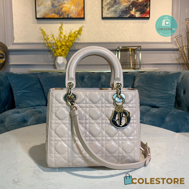 MEDIUM LADY DIOR BAG Powder Pink Cannage Lambskin 24 x 20 x 11 cm - 1