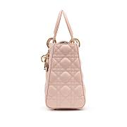 Christian Dior Light Pink Cannage Lambskin Medium Lady Dior Gold Hardware 20x24x12cm - 3