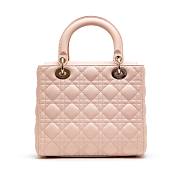 Christian Dior Light Pink Cannage Lambskin Medium Lady Dior Gold Hardware 20x24x12cm - 4