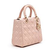 Christian Dior Light Pink Cannage Lambskin Medium Lady Dior Gold Hardware 20x24x12cm - 2