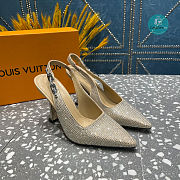 Louis Vuitton Sparkle Slingback Pump Shimmering Crystals In Beige 9.5cm - 4
