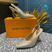 Louis Vuitton Sparkle Slingback Pump Shimmering Crystals In Beige 9.5cm - 2