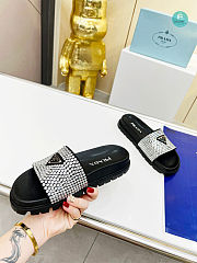 Prada With Stones Black Slippers   - 5
