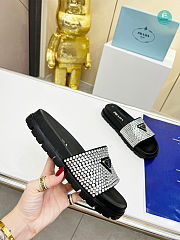 Prada With Stones Black Slippers   - 4