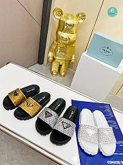 Prada With Stones Black Slippers   - 2