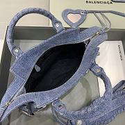 Colestore Balenciaga Neo Cagole City Handbag In Denim in Blue 26x13x18 cm - 6