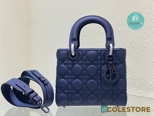 Lady Dior Ultramatte Dark Blue 20x16.5x8 cm - 1