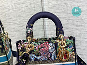 Dior Medium Lady D-Lite Bag Blue Multicolor D-Constellation Embroidery 24 x 20 x 11 cm - 4