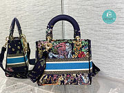 Dior Medium Lady D-Lite Bag Blue Multicolor D-Constellation Embroidery 24 x 20 x 11 cm - 3
