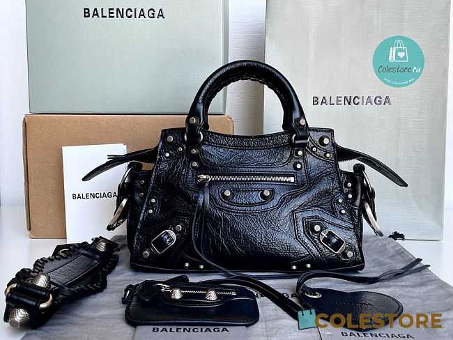 Colestore Balenciaga Neo Cagole City Handbag In Black 26x13x18cm  - 1