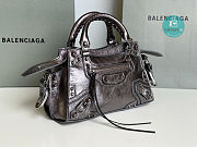 Colestore Balenciaga Neo Cagole City Handbag In Silver 26x13x18cm - 2