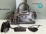 Colestore Balenciaga Neo Cagole City Handbag In Silver 26x13x18cm - 4