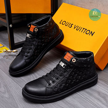 Louis Vuitton High Top In Monogram Black Sneakers