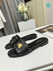 Louis Vuitton Lock It Flat Slipper In Black  - 4
