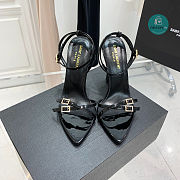 YSL LILA Sandals In Crepe Satin In Black 11cm - 2