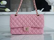 Chanel Classic Flap Bag Golden Chain In Pink Caviar Leather Size 25cm - 4