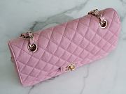 Chanel Classic Flap Bag Golden Chain In Pink Caviar Leather Size 25cm - 6