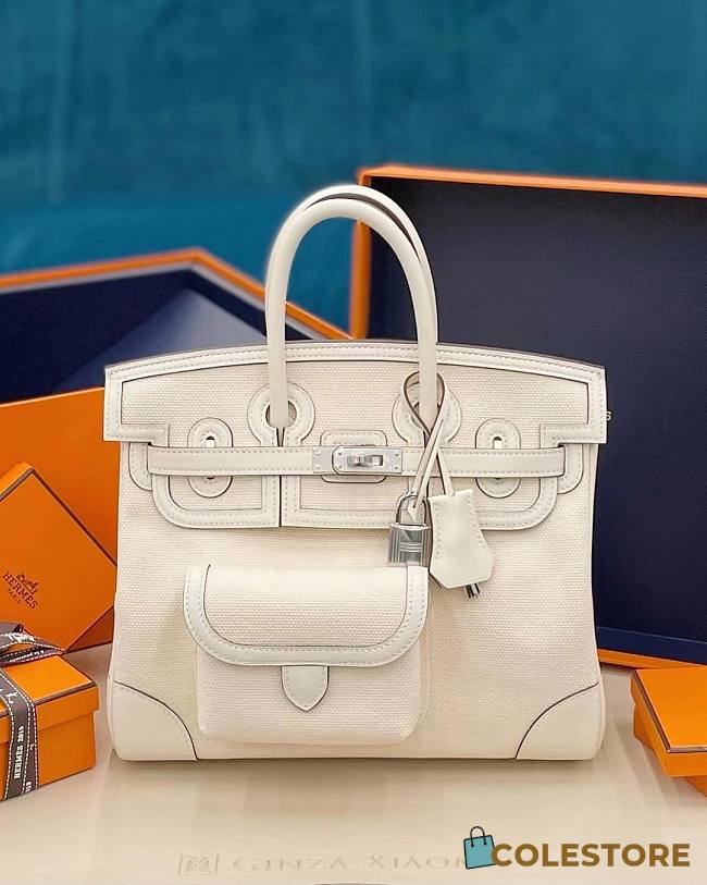 Hermes Birkin 25 Cargo Swifth White 25x20x13cm  - 1