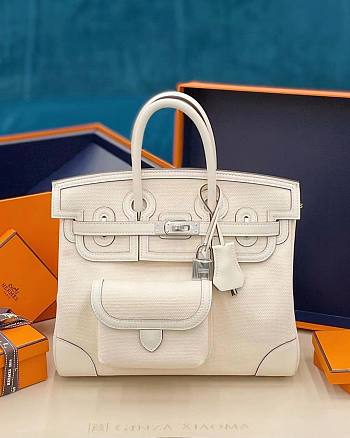 Hermes Birkin 25 Cargo Swifth White 25x20x13cm 