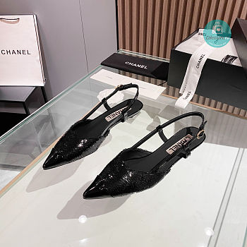 Chanel Slingback Black Shoes 