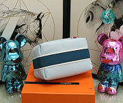 HERMÈS Toile Bride-A-Brac Small Travel Case Blue 25x21x14 cm - 5