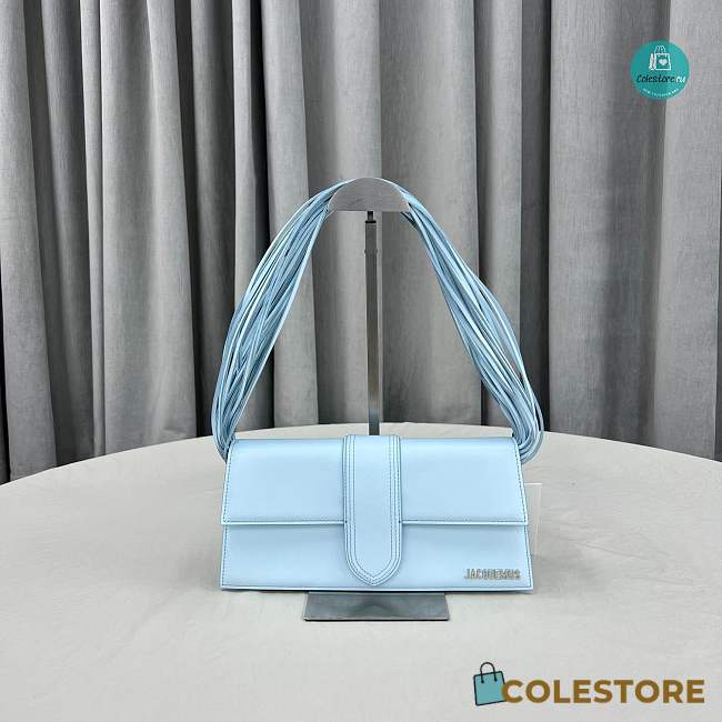 Jacquemus Women's Blue Le Bambino Long Ficiu Shoulder Bag Size 26x14x6cm - 1