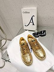 Prada Downtown Metallic Leather Sneakers Platinum - 2