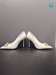 Dolce & Gabbana Bow-detail Satin Pumps In White - 5